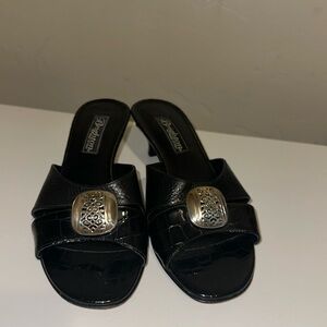 Brighton Black Heels with Silver Accents